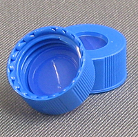 ZGD5397ULF-09RB Royal Blue, Clear Polytetrafluoroethylene (PTFE)/Blue Silicone Closure Cap with Slit, Ultra Low Bleed Septa